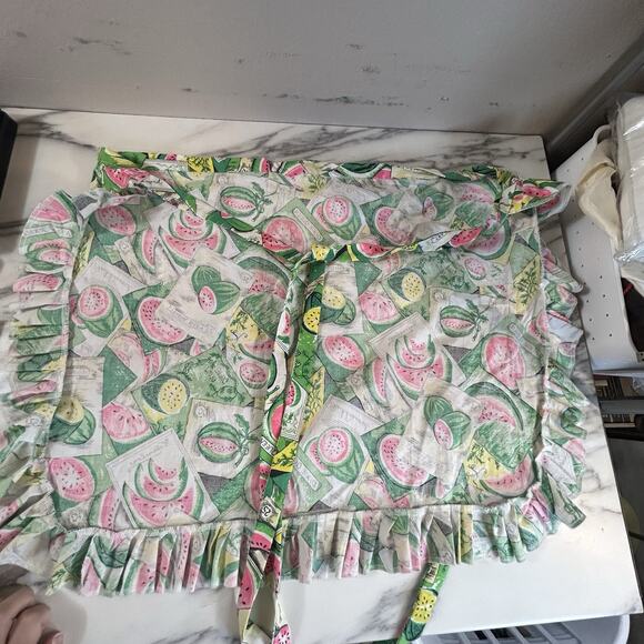 Kitchen Apron-Fruit Watermelon Print Trad Wife 50s Pinup Retro Feminine Skirt - Picture 3 of 4